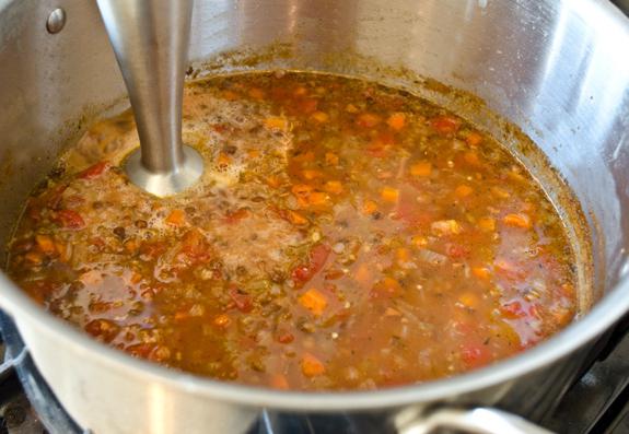 purea di zuppa dalla ricetta delle lenticchie 