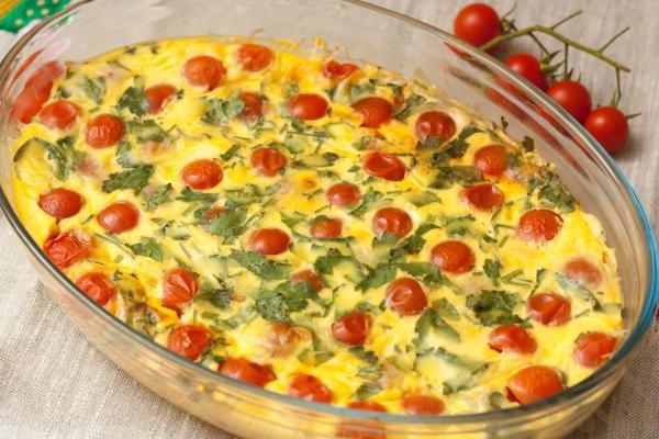  Frittata con farina nella ricetta del forno con foto rigogliosa