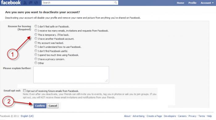 come eliminare un account in facebook per sempre