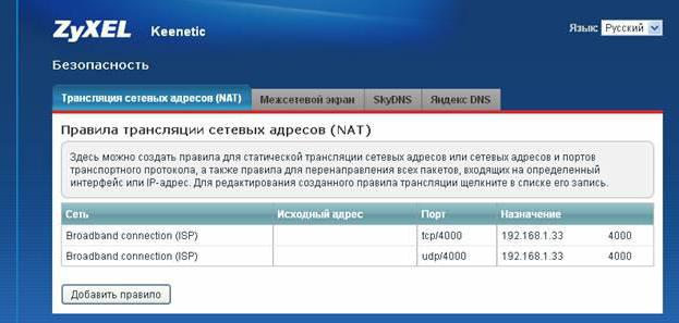 Port forwarding Zyxel Keenetic: descrizione dettagliata e raccomandazioni