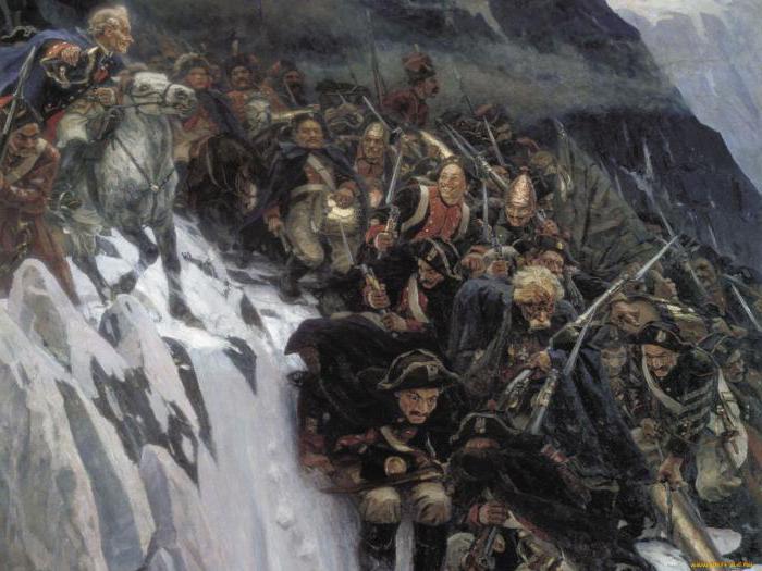 Surikov "Suvorov attraversa le Alpi": eroismo dei soldati russi durante la campagna svizzera