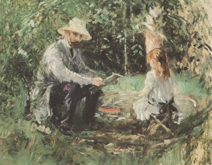 Moriso, Manet con la figlia in giardino