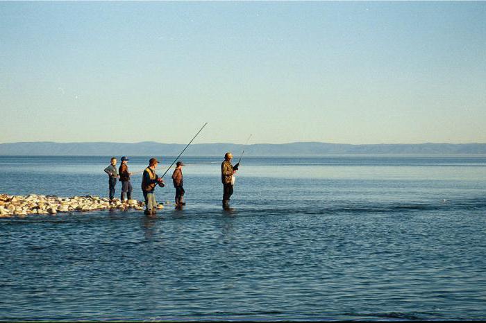 Pesca sul lago Baikal in estate selvaggia